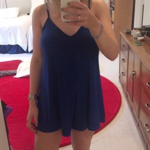 Boohoo blue stretch swing romper